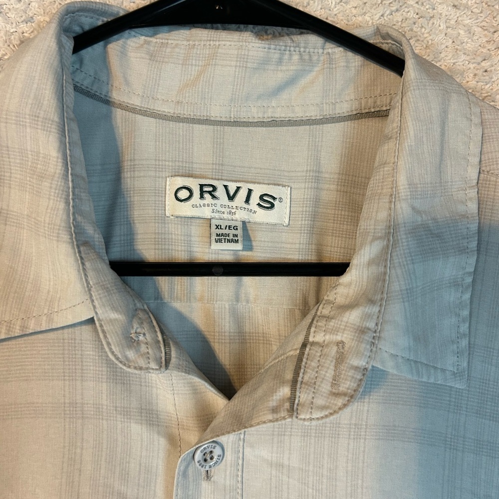 Orvis beige Casual Button Down Shirt Classic Fit - Picture 2 of 6